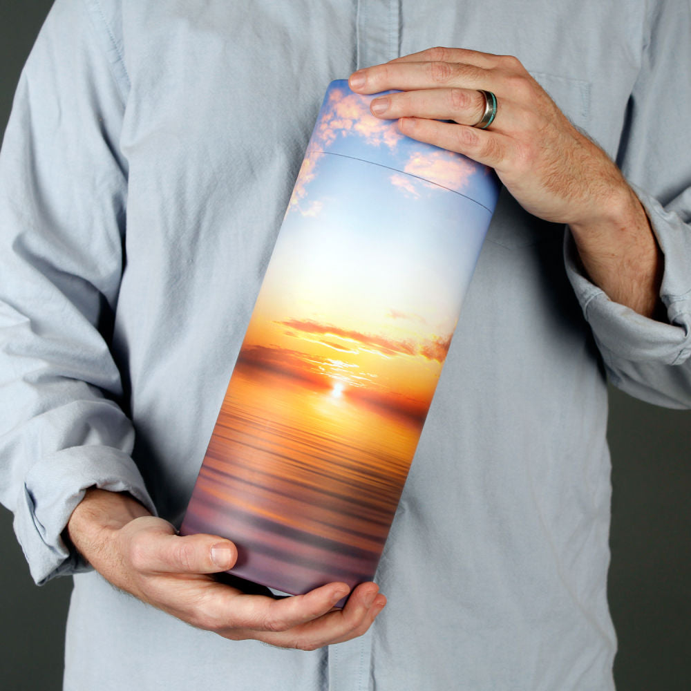 Peaceful Ocean Sunset Scattering - Lotus